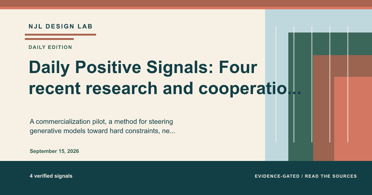 Summary image for the daily positive signals: Daily Positive Signals: Four recent research and cooperation steps