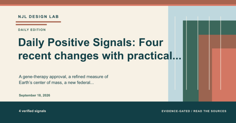 Summary image for the daily positive signals: Daily Positive Signals: Four recent changes with practical consequences