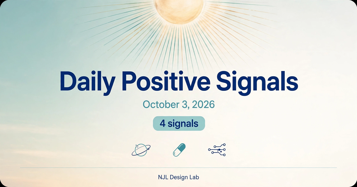 Daily Positive Signals for October 3, 2026 — four verified signals: a Venus heat test, an AI deployment academy, a crew coming home, and cheaper AI training.