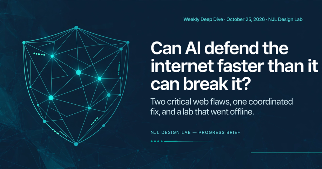 Weekly Deep Dive, October 25, 2026: Can AI defend the internet faster than it can break it?